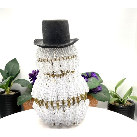 Vintage MCM Handmade Snowman Beaded Safety Pin Art Craft Christmas Decor - Picture 2 of 6